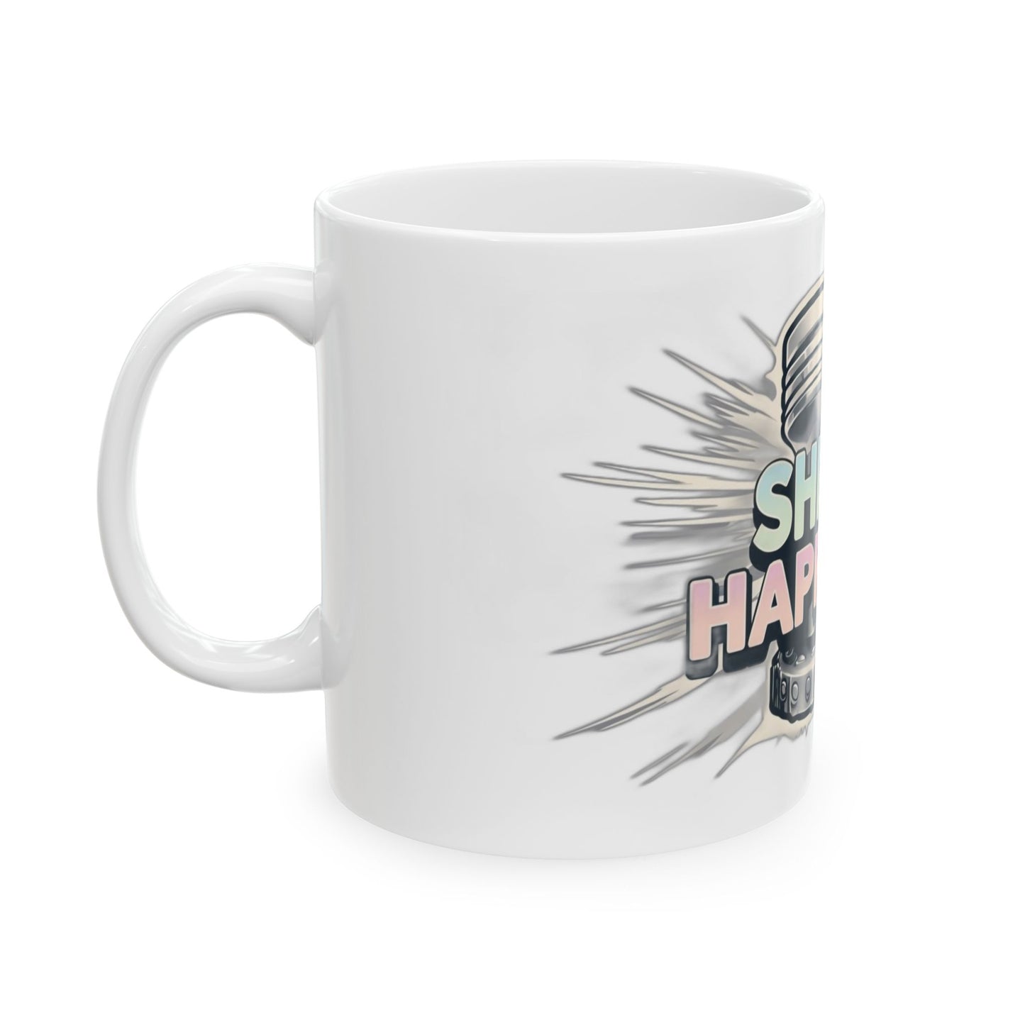 Funny Shift Happens Ceramic Mug - Perfect Gift for Car Enthusiasts
