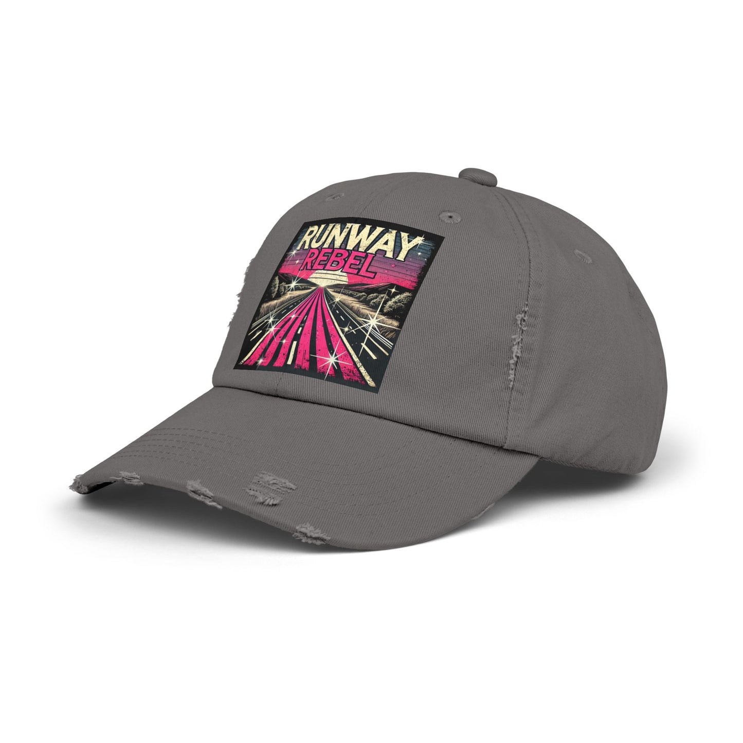 Runway Rebel Distressed Cap - Vintage Style Black Hat for Trendsetters