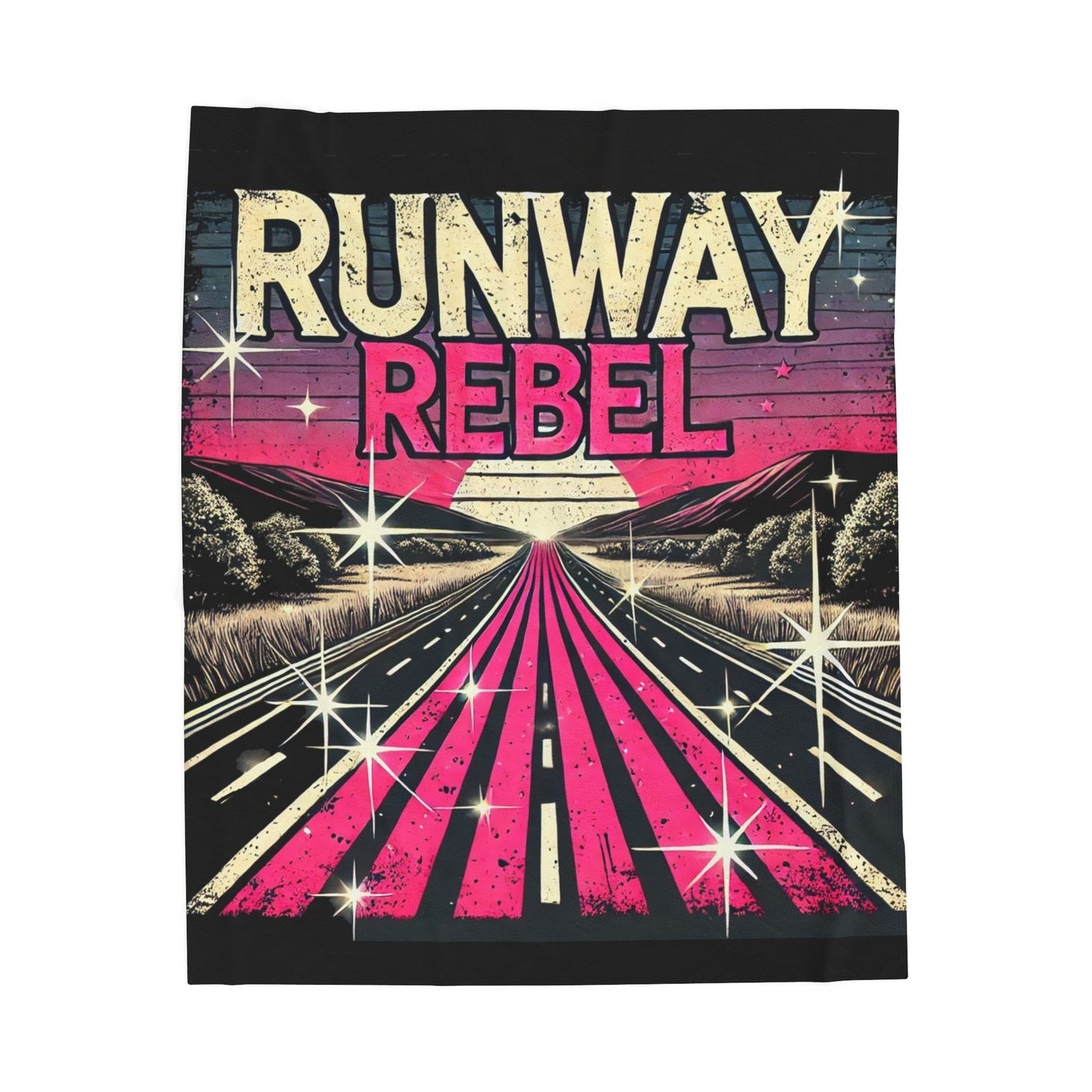 Runway Rebel Velveteen Plush Blanket - Retro Cozy Throw for Music Lovers
