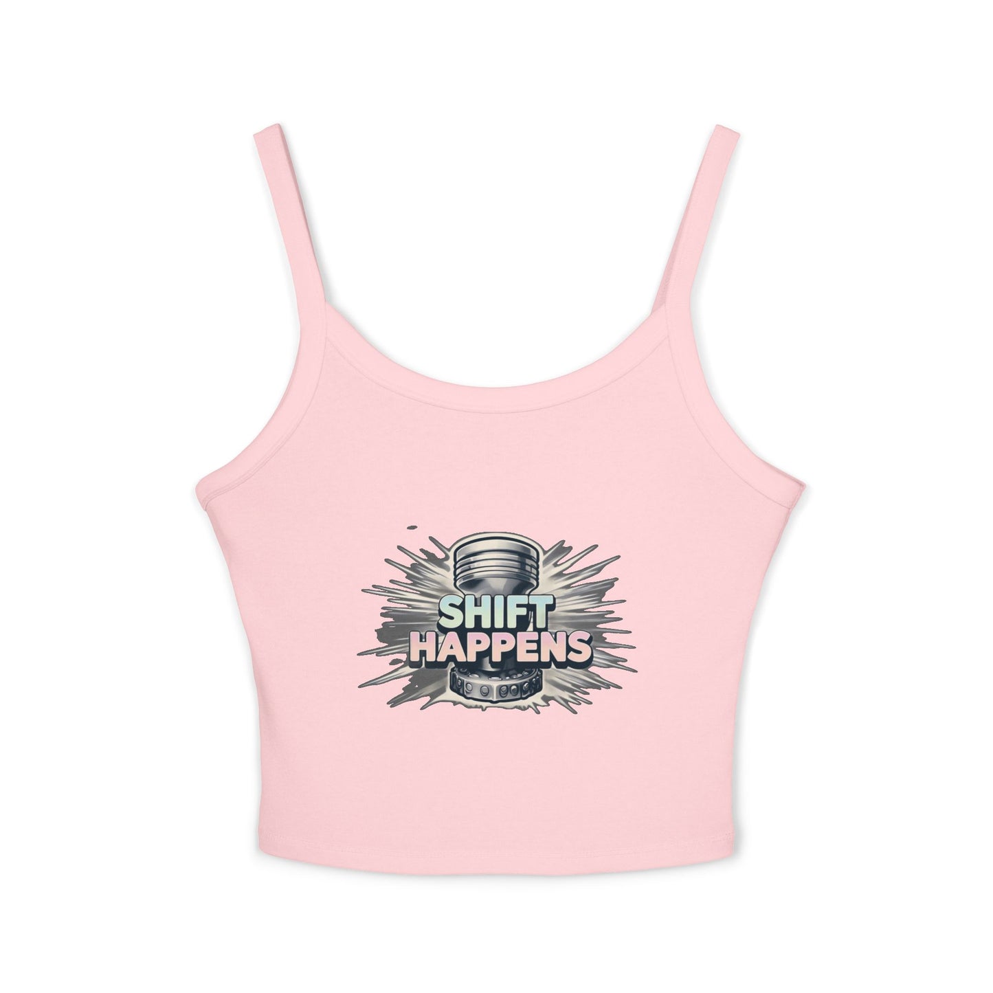 Shift Happens Women's Spaghetti Strap Tank Top - Fun and Trendy Casual Wear