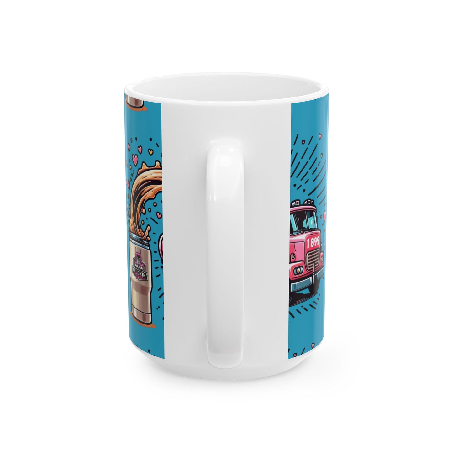 Fun Coffee Lover Ceramic Mug - "Run On Love & Coffee" Design