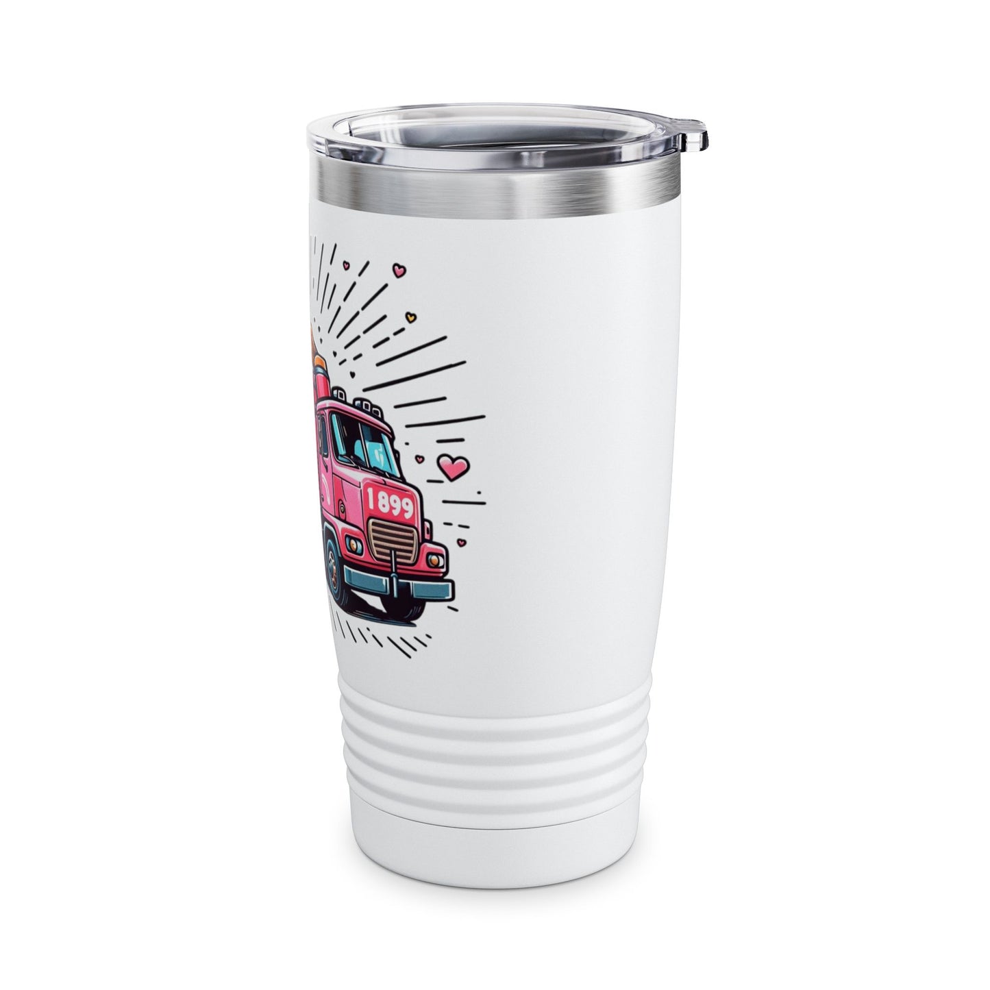 Tumbler - 20oz Ringneck Tumbler with 'I Run on Love & Caffeine' Design