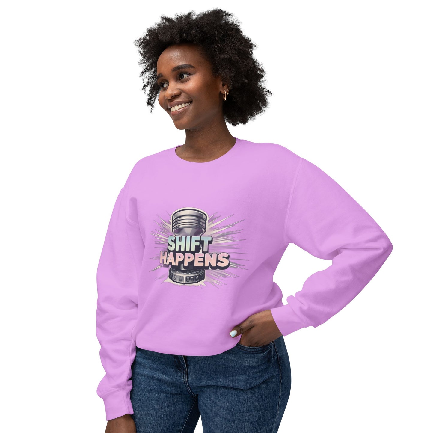 Shift Happens- Lightweight Crewneck Sweatshirt