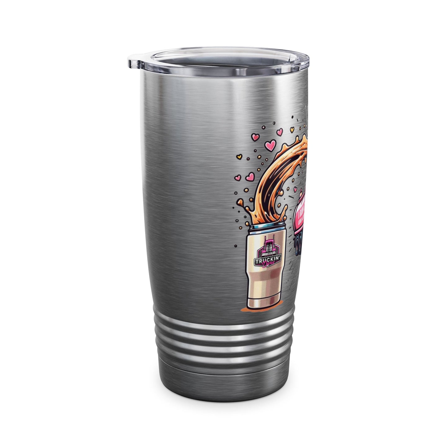 Tumbler - 20oz Ringneck Tumbler with 'I Run on Love & Caffeine' Design