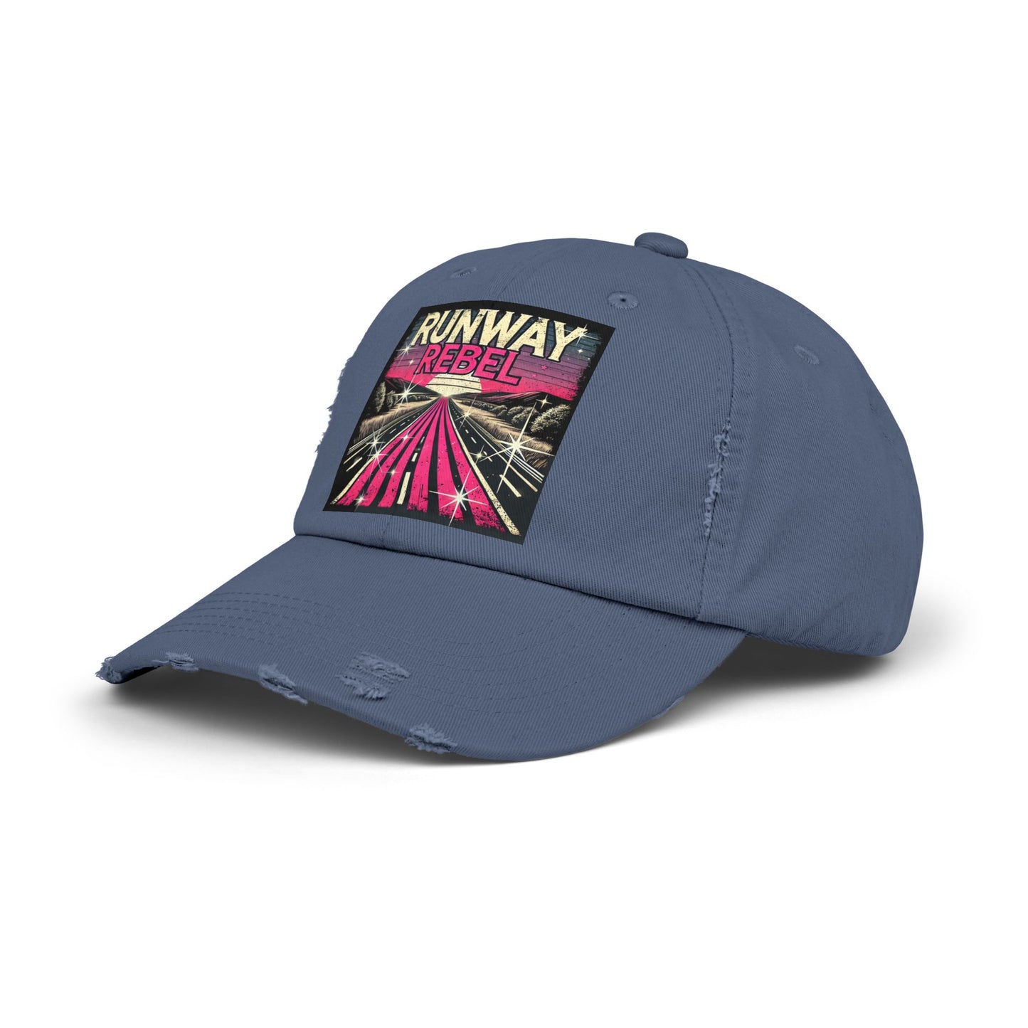 Runway Rebel Distressed Cap - Vintage Style Black Hat for Trendsetters