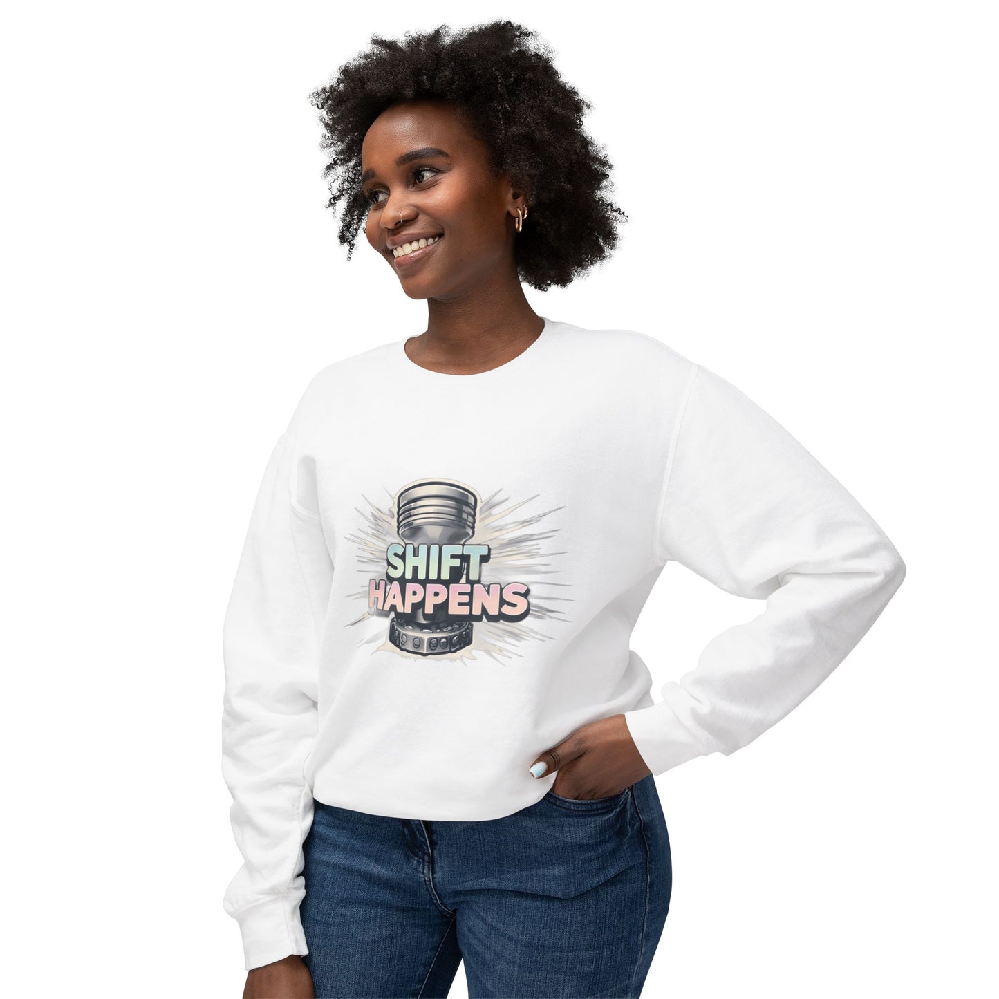 Shift Happens- Lightweight Crewneck Sweatshirt