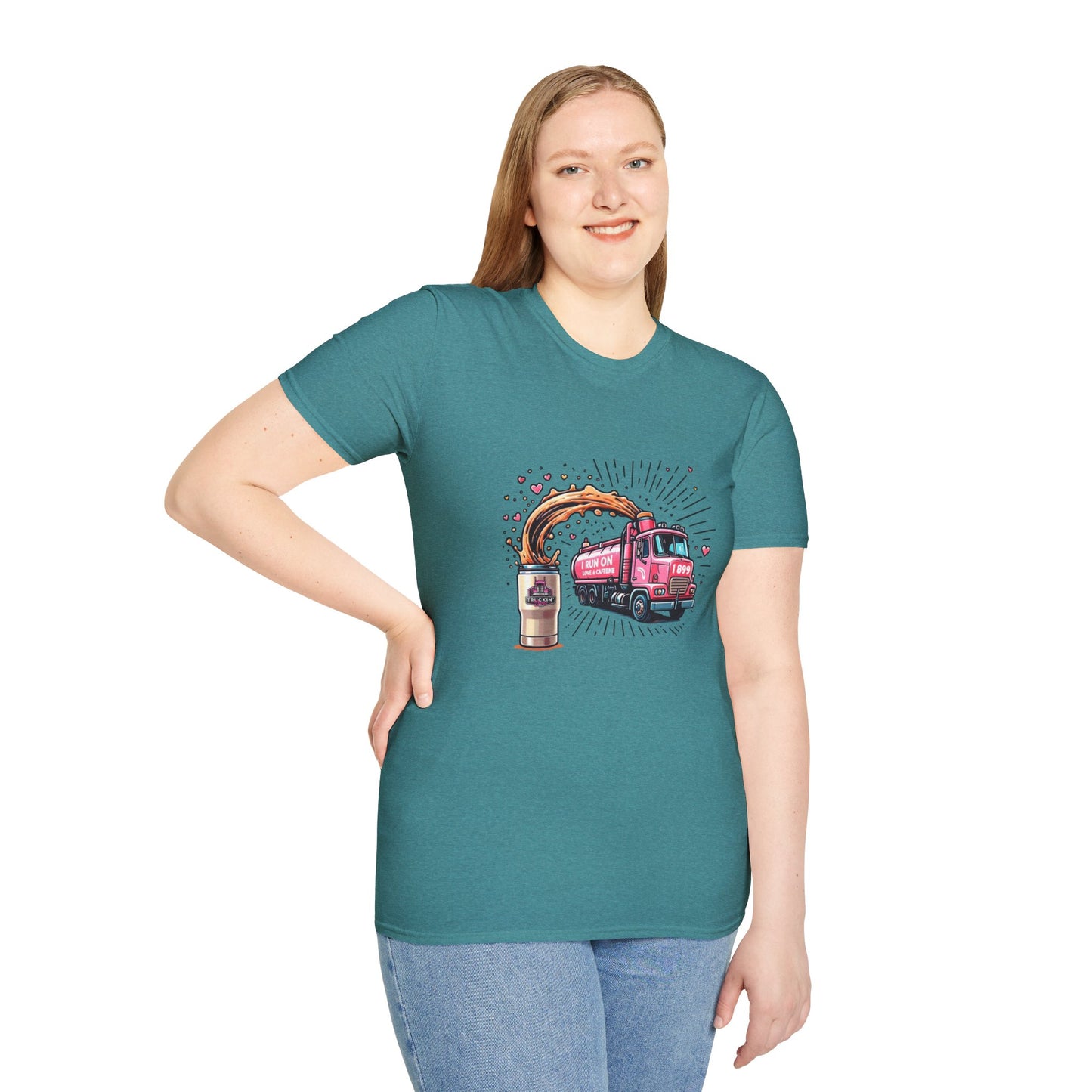 Funny Coffee Truck Unisex Softstyle T-Shirt - Perfect for Coffee Lovers