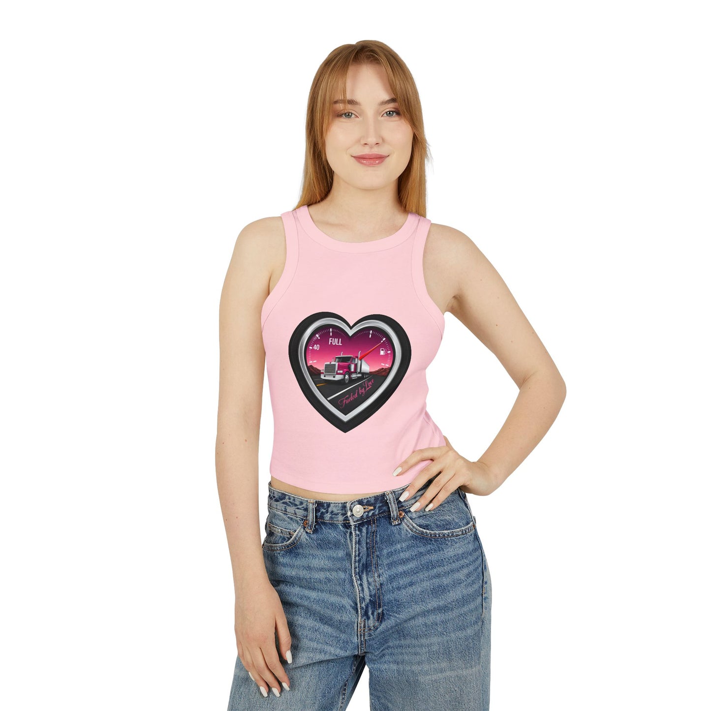 Heart-Themed Women's Racer Tank Top - Full of Love