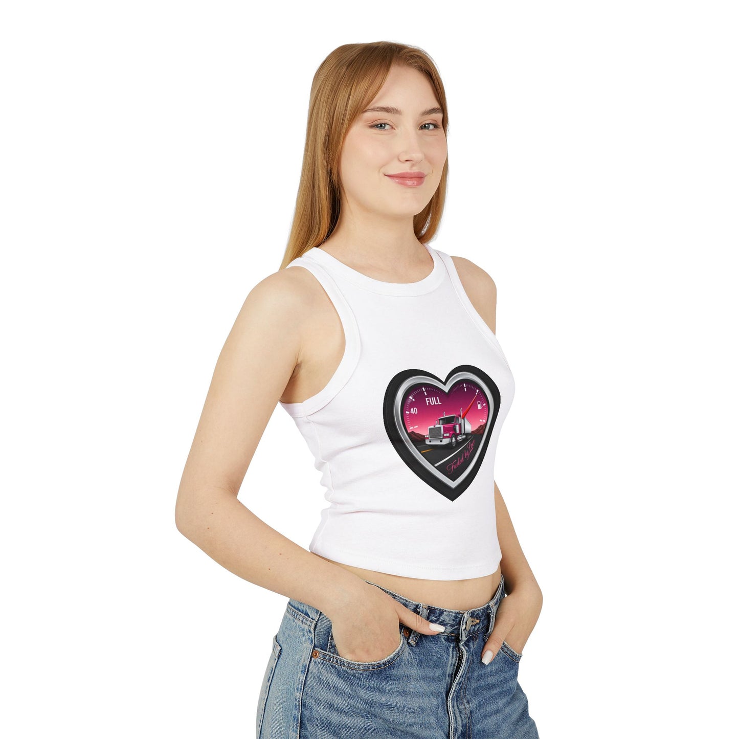 Heart-Themed Women's Racer Tank Top - Full of Love