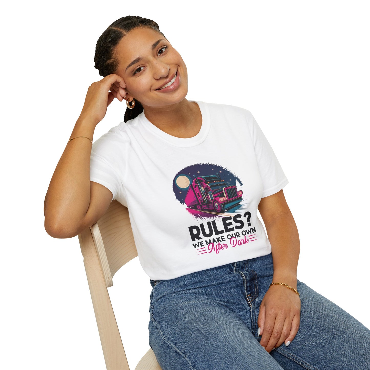 Rules? We Make Our Own After Dark Unisex Softstyle T-Shirt