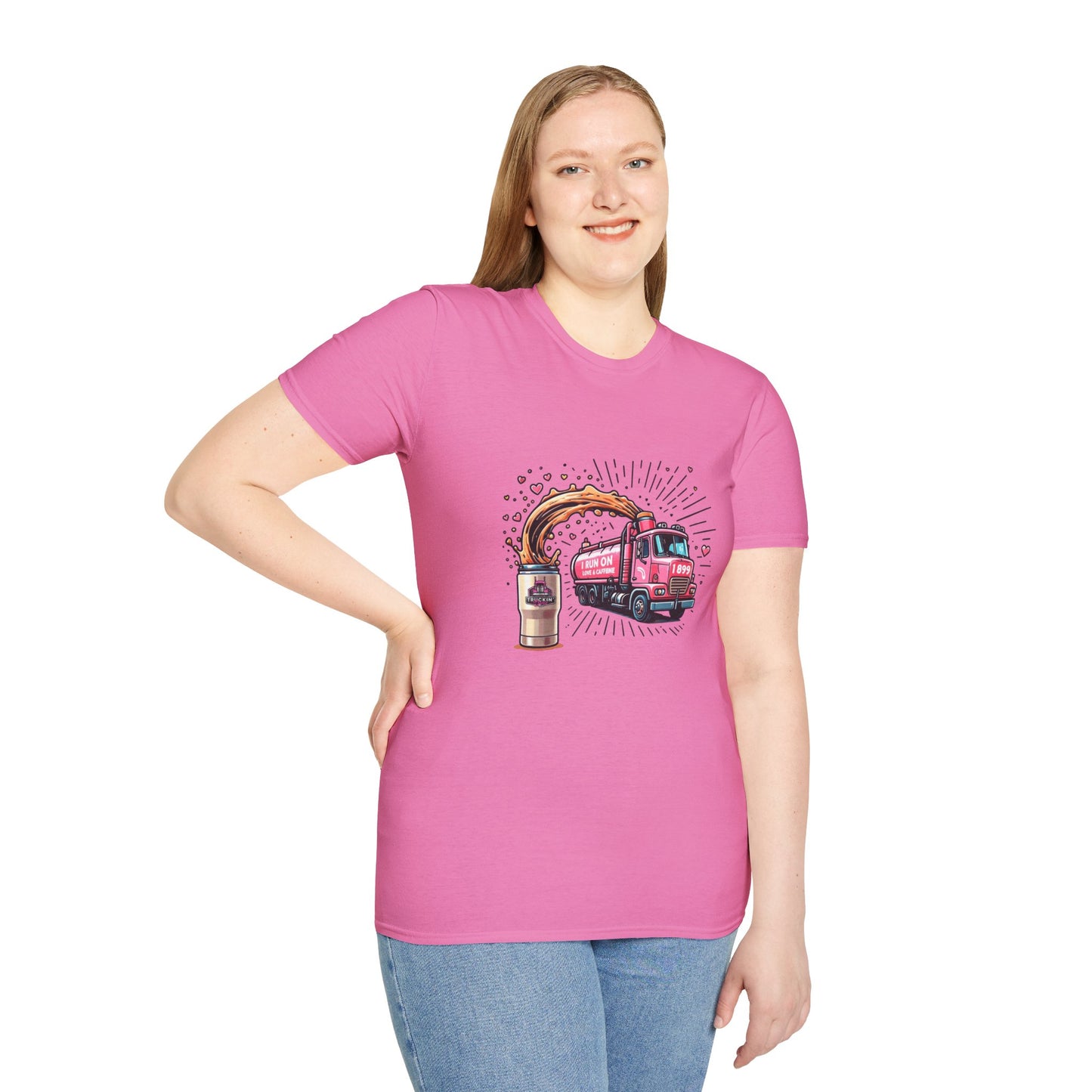 Funny Coffee Truck Unisex Softstyle T-Shirt - Perfect for Coffee Lovers