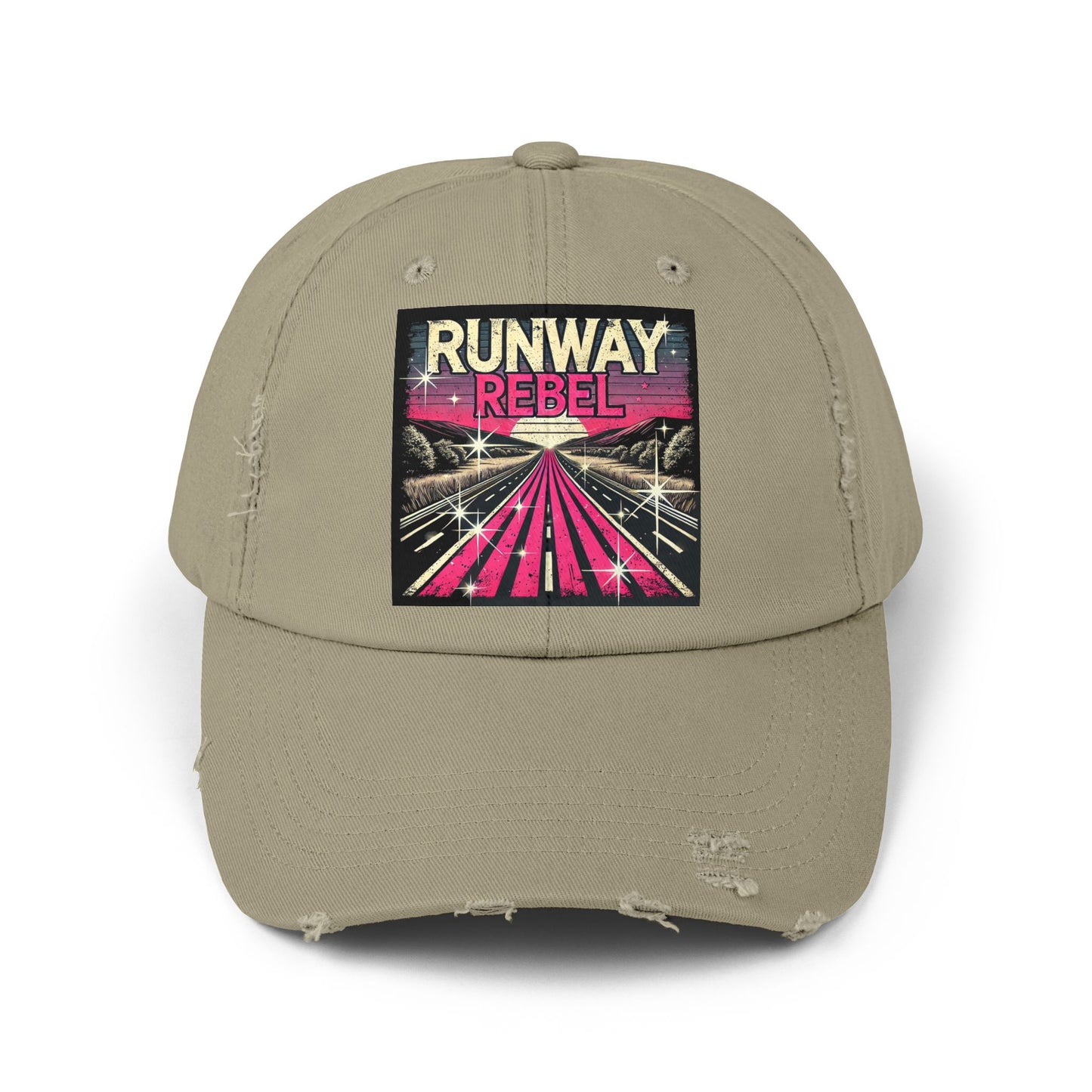 Runway Rebel Distressed Cap - Vintage Style Black Hat for Trendsetters