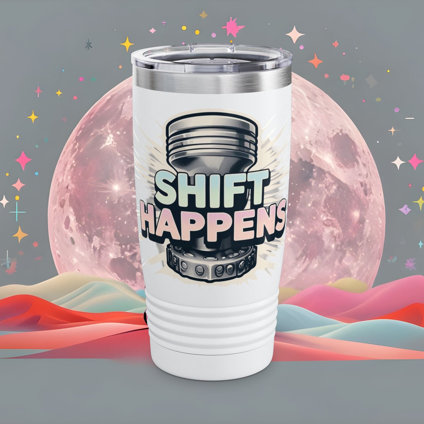 Shift Happens 20oz Ringneck Tumbler - Motivational Travel Mug for Everyday Use