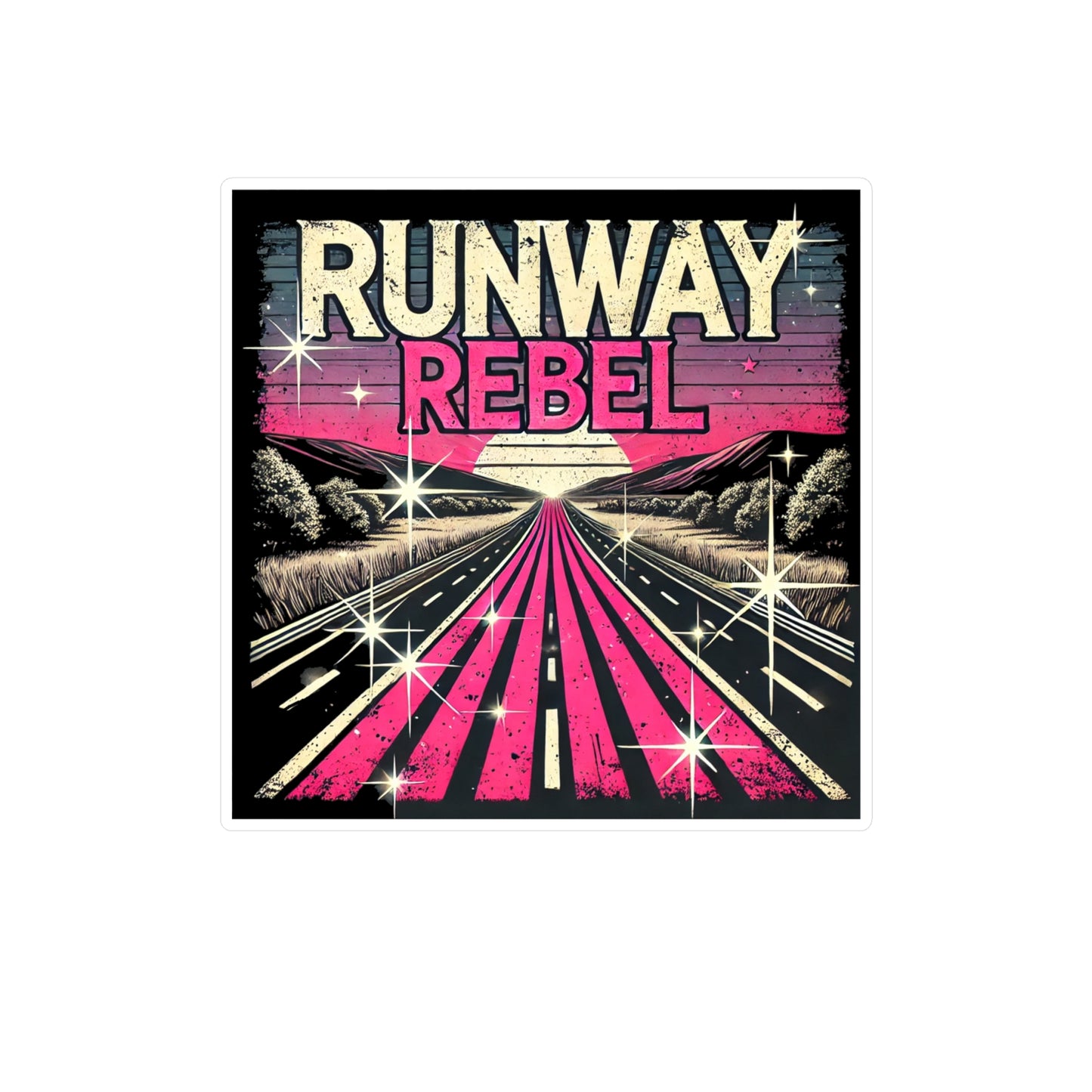 Runway Rebel Kiss-Cut Vinyl Decals - Trendy Road Trip Stickers for Creative Spirits