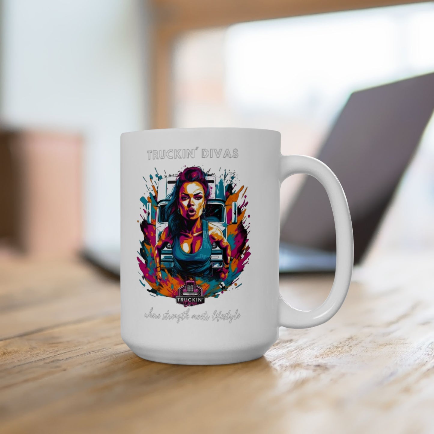Where Strength meet Lifestyle Neon Truckin' Divas Ceramic Mug, (11oz, 15oz)