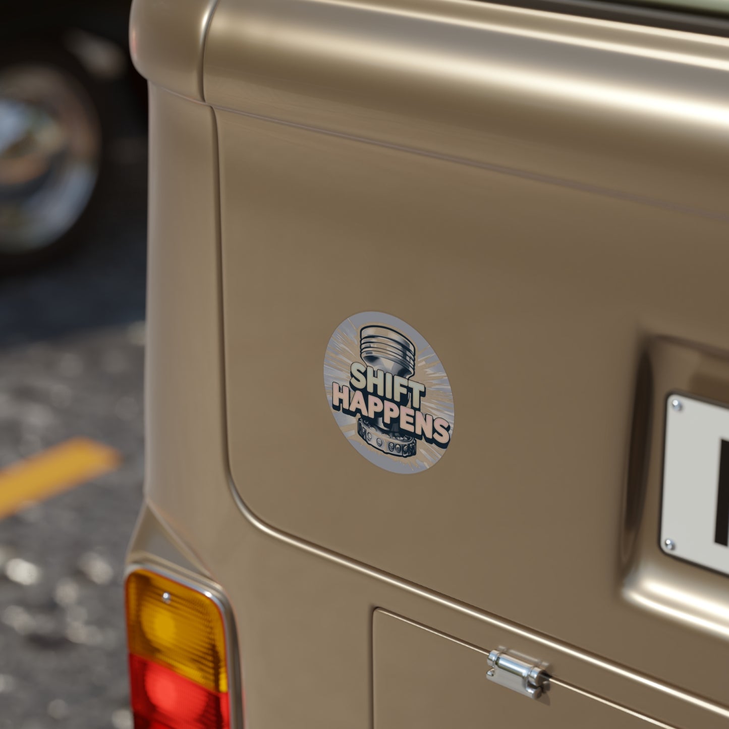 Shift Happens -Transparent Outdoor Stickers, Round, 1pcs