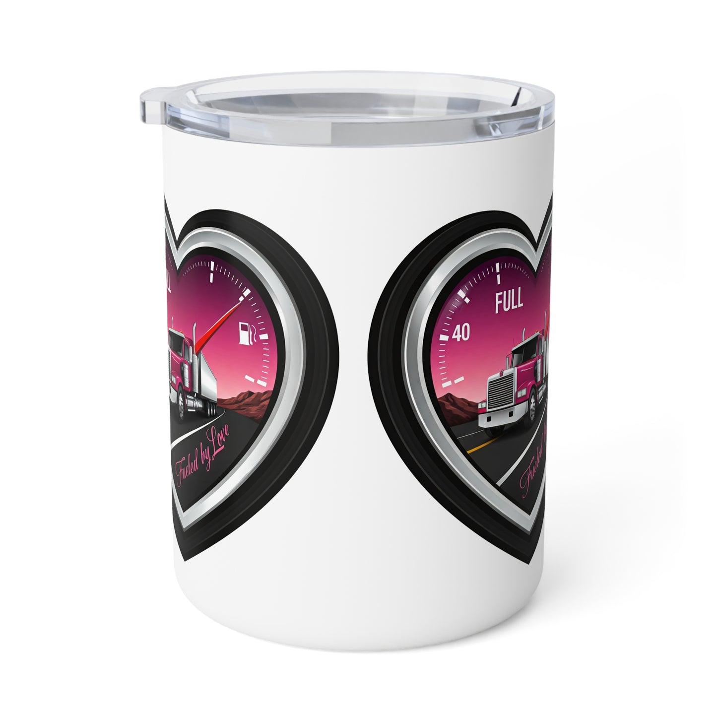 Heart-Shaped Insulated Coffee Mug - Ideal for Truck Lovers - 10oz