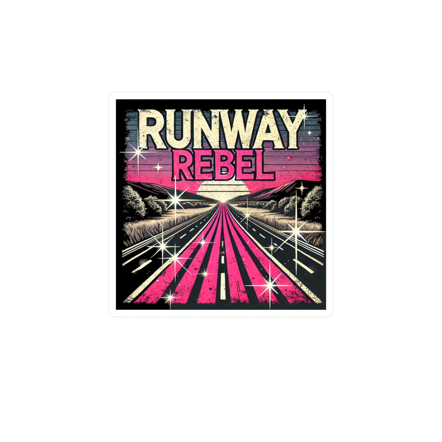 Runway Rebel Kiss-Cut Vinyl Decals - Trendy Road Trip Stickers for Creative Spirits
