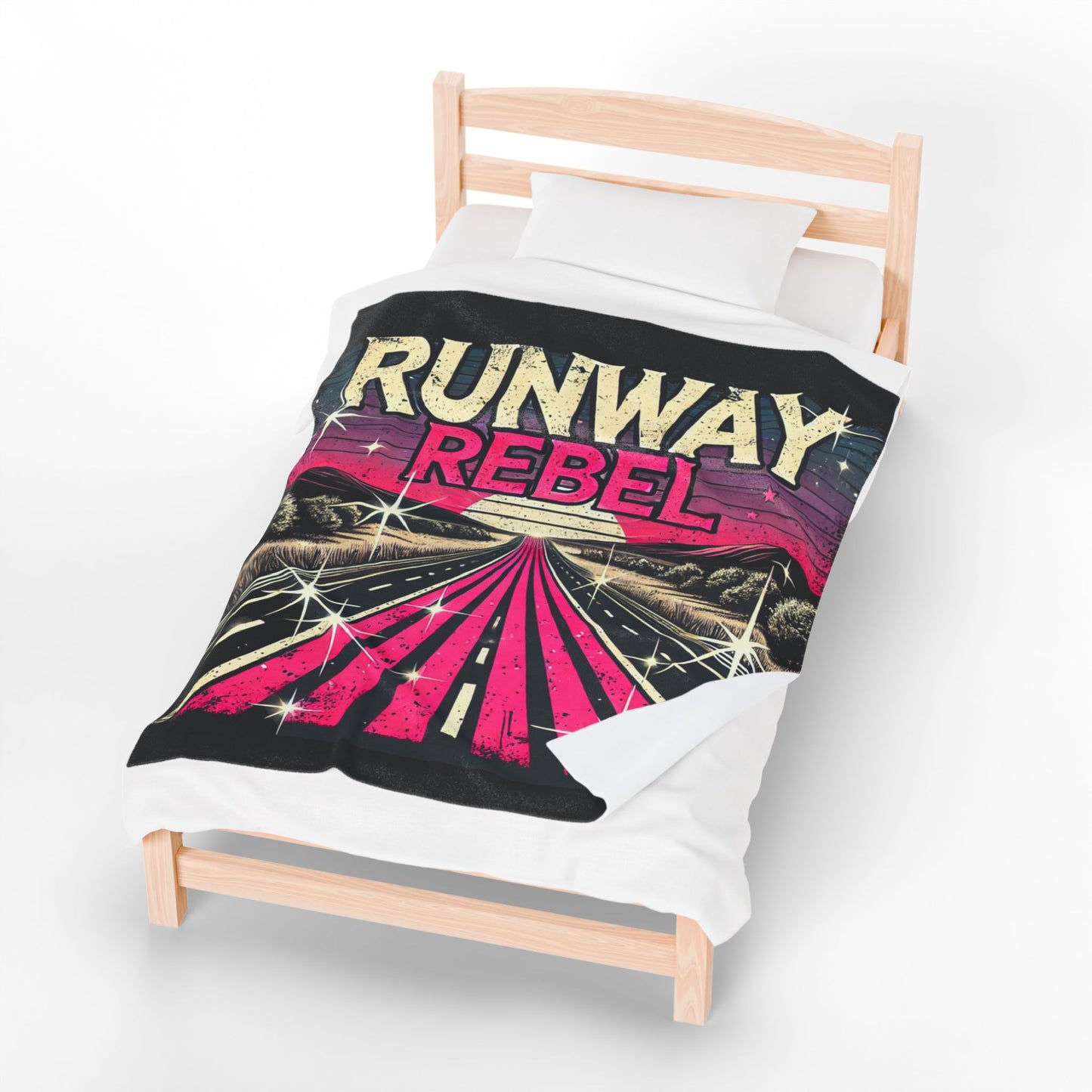 Runway Rebel Velveteen Plush Blanket - Retro Cozy Throw for Music Lovers