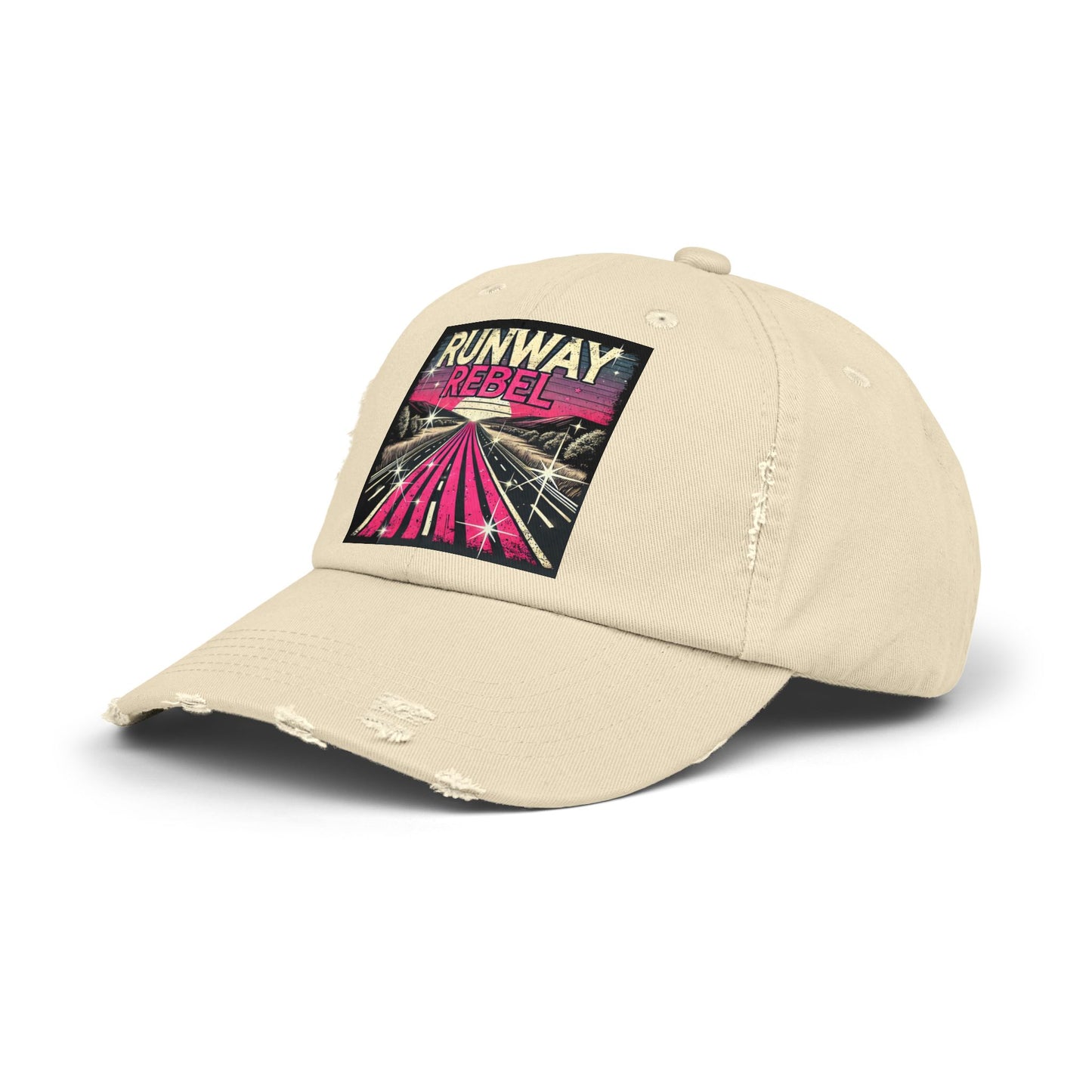 Runway Rebel Distressed Cap - Vintage Style Black Hat for Trendsetters