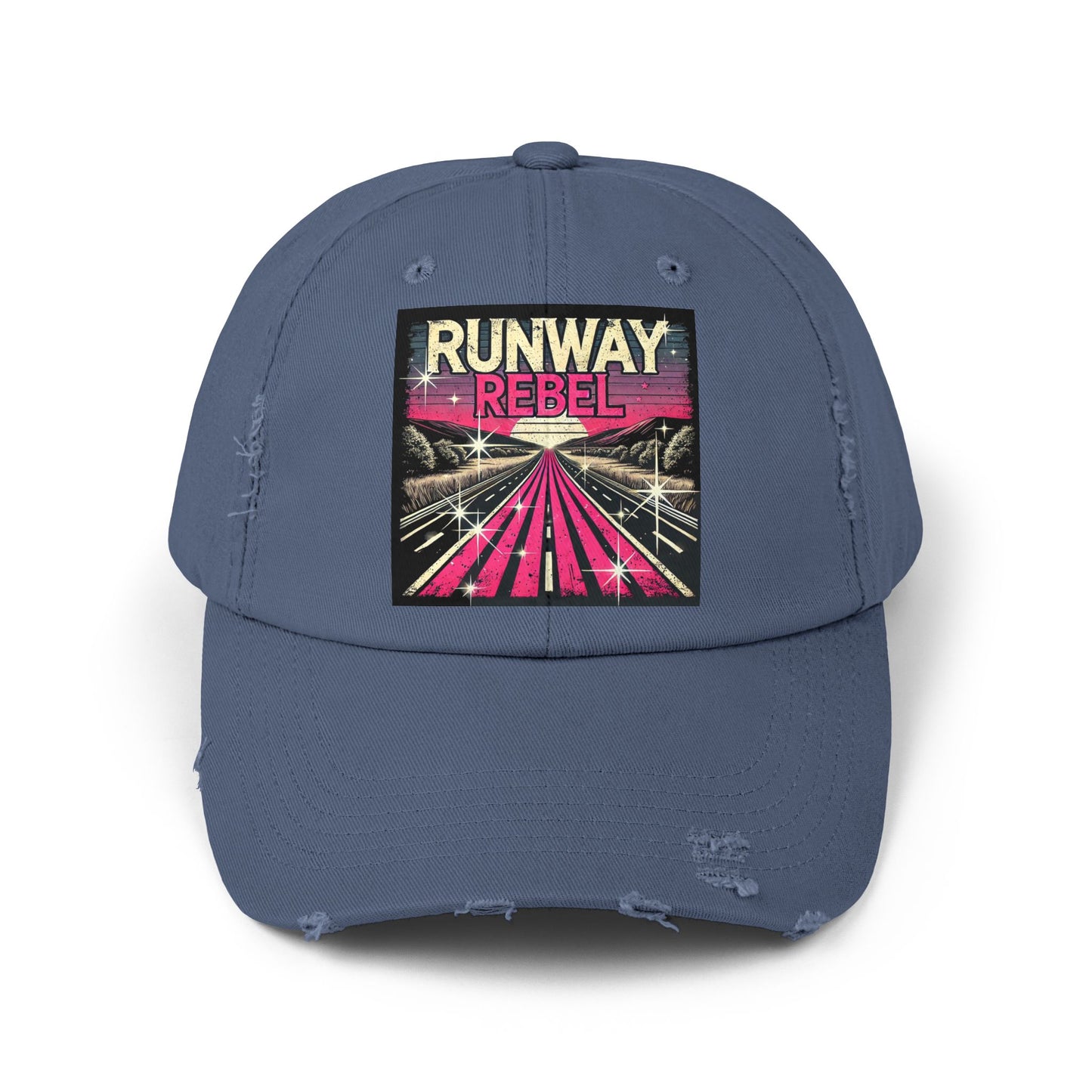 Runway Rebel Distressed Cap - Vintage Style Black Hat for Trendsetters