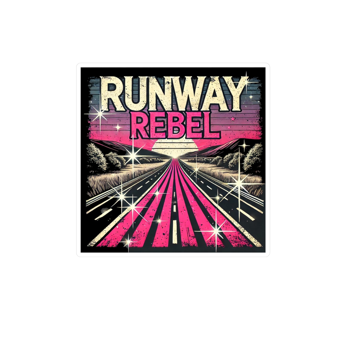 Runway Rebel Kiss-Cut Vinyl Decals - Trendy Road Trip Stickers for Creative Spirits