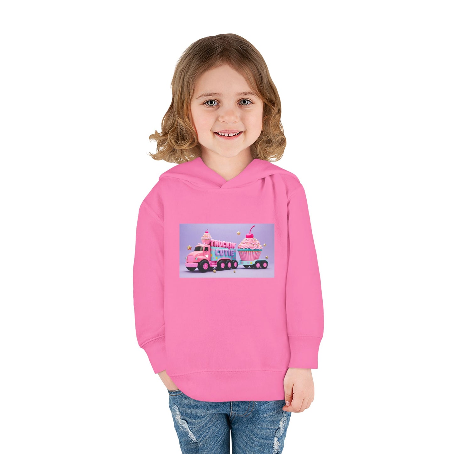 Truckin Cutie Pastel Toddler Pullover Fleece Hoodie