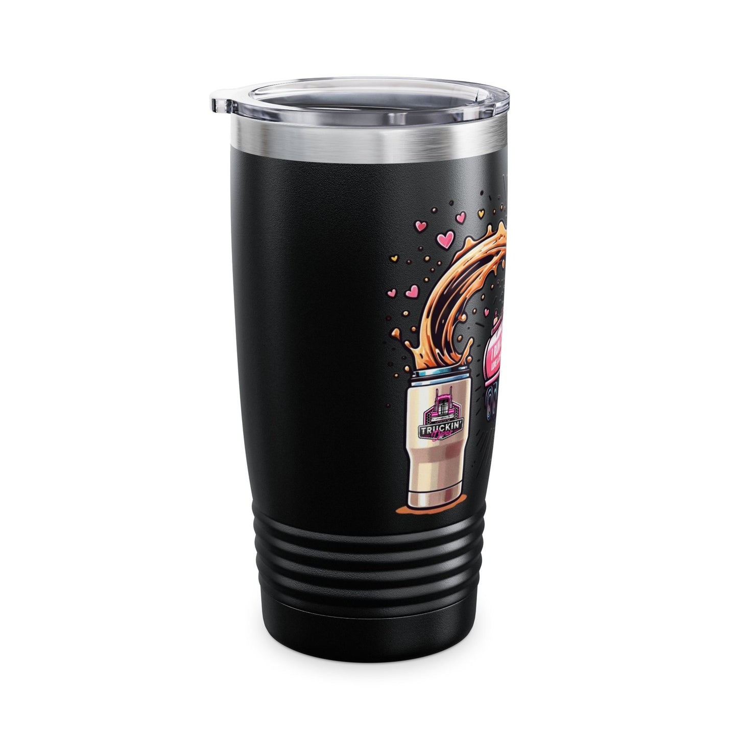 Tumbler - 20oz Ringneck Tumbler with 'I Run on Love & Caffeine' Design