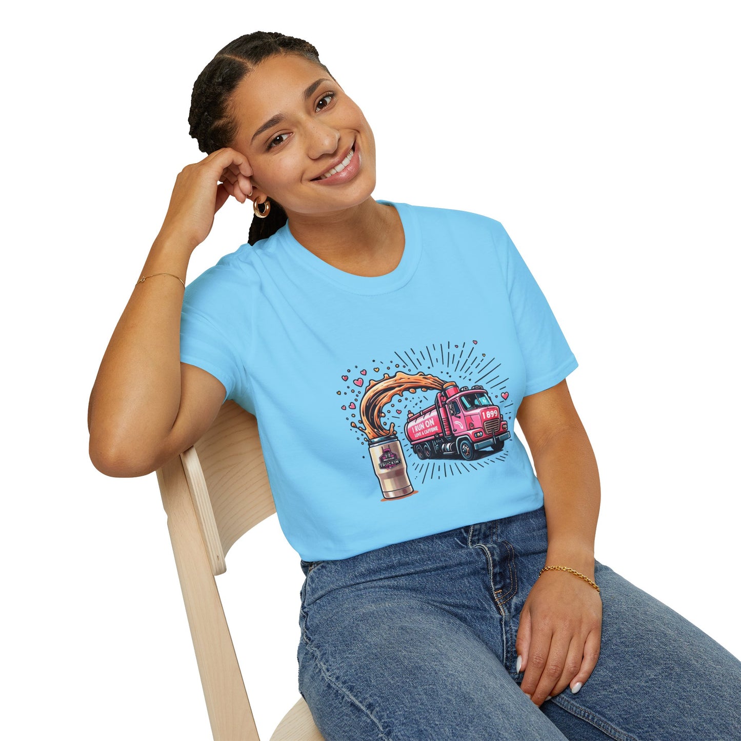 Funny Coffee Truck Unisex Softstyle T-Shirt - Perfect for Coffee Lovers