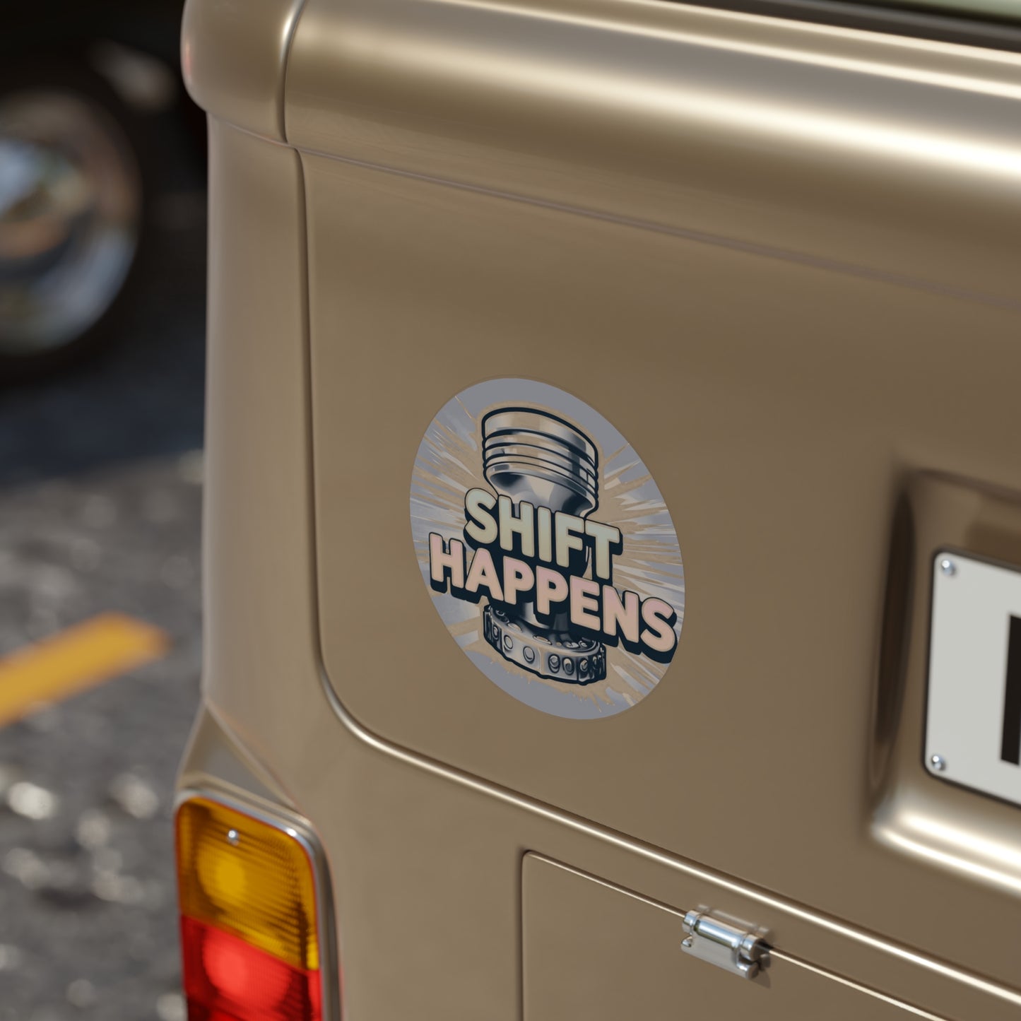 Shift Happens -Transparent Outdoor Stickers, Round, 1pcs