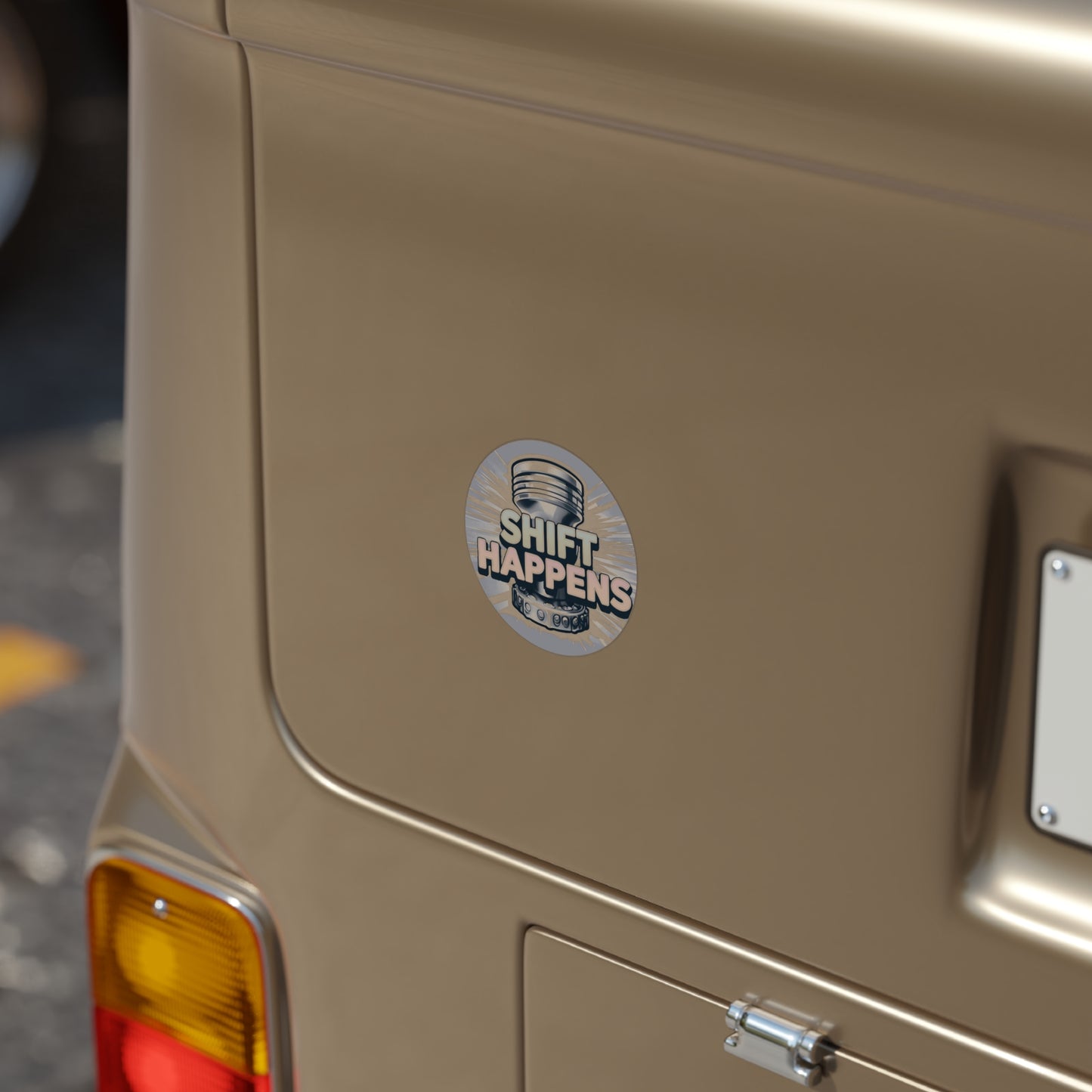 Shift Happens -Transparent Outdoor Stickers, Round, 1pcs