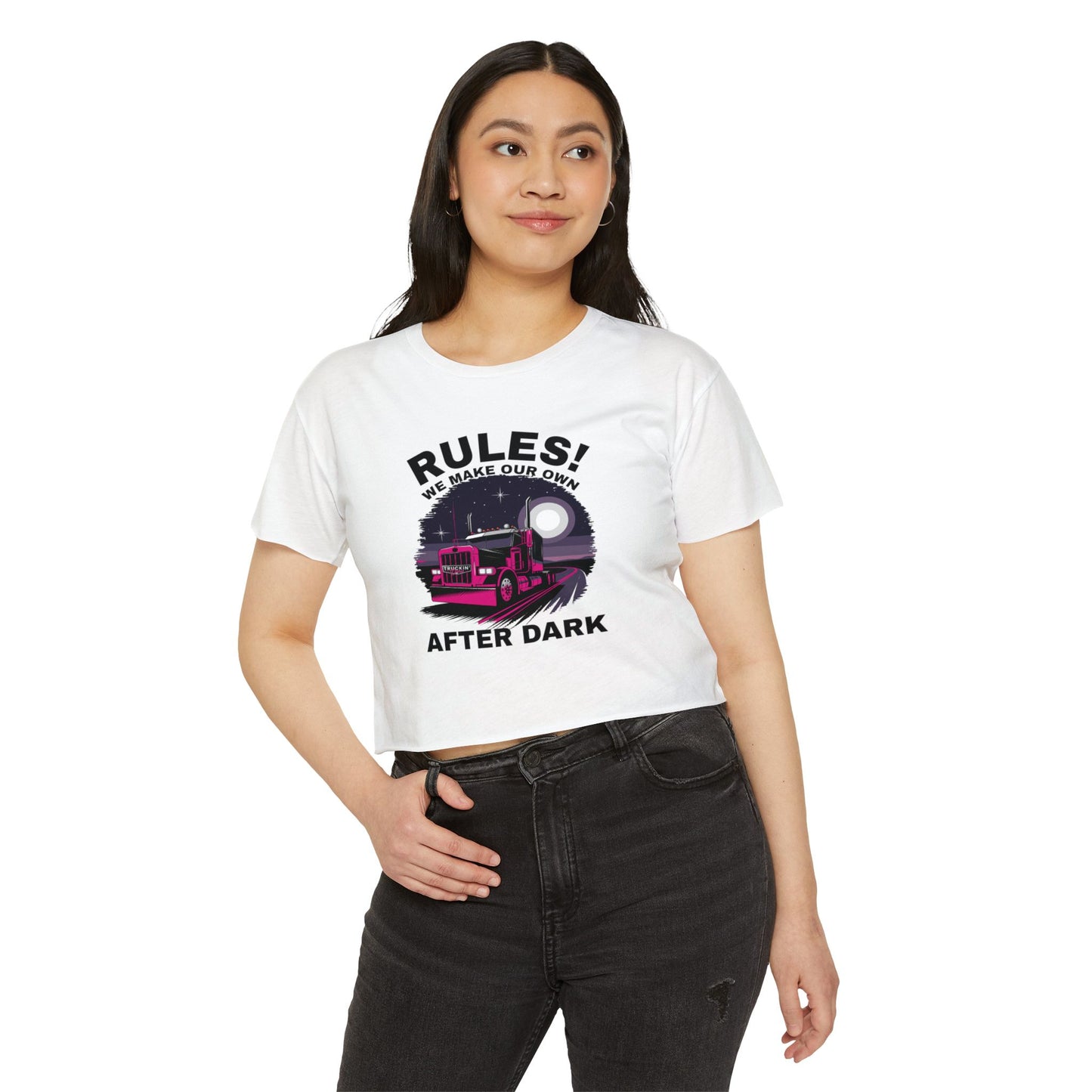 Women's Festival Crop Top - "RULES! We Make Our Own After Dark"