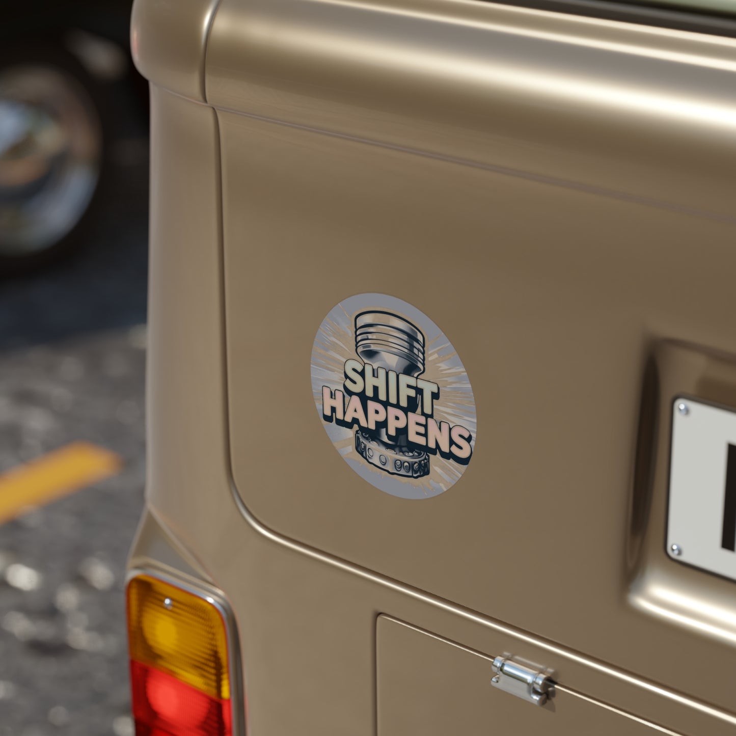 Shift Happens -Transparent Outdoor Stickers, Round, 1pcs