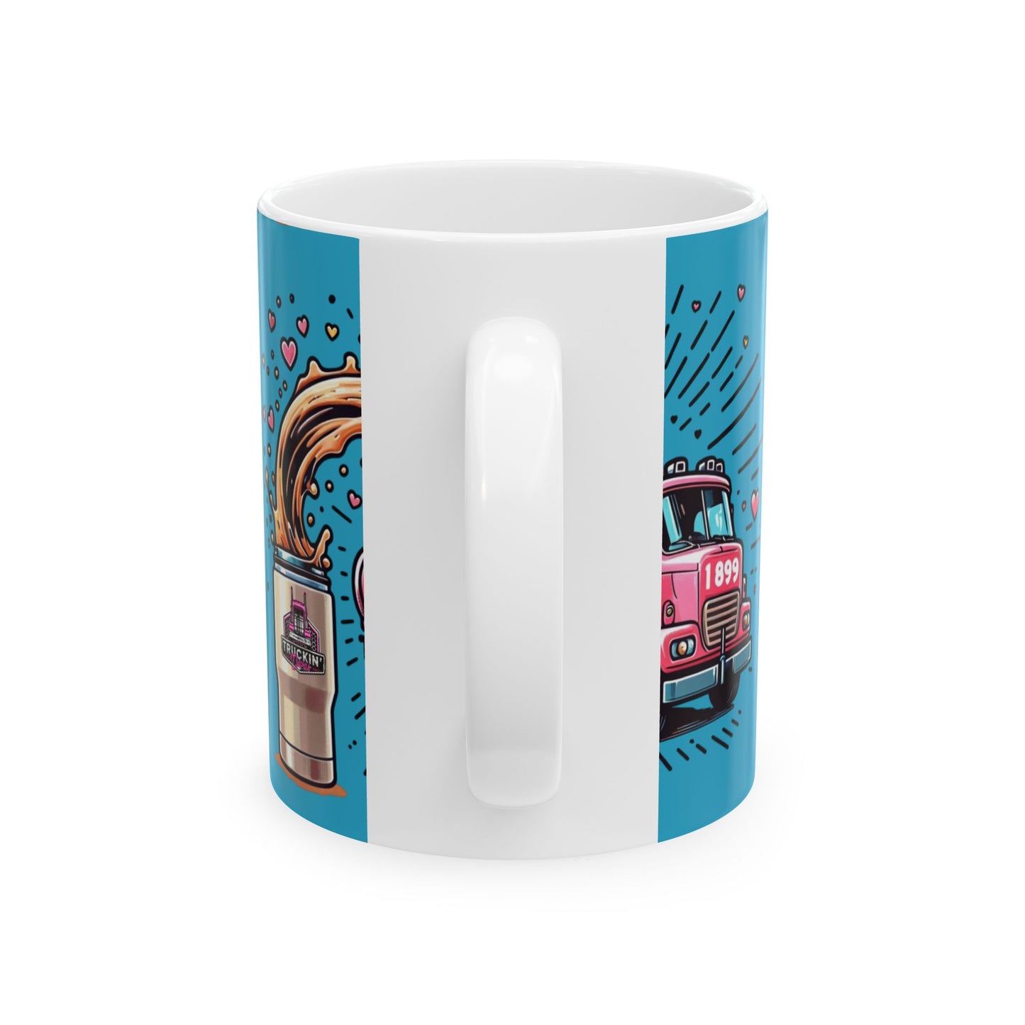 Fun Coffee Lover Ceramic Mug - "Run On Love & Coffee" Design