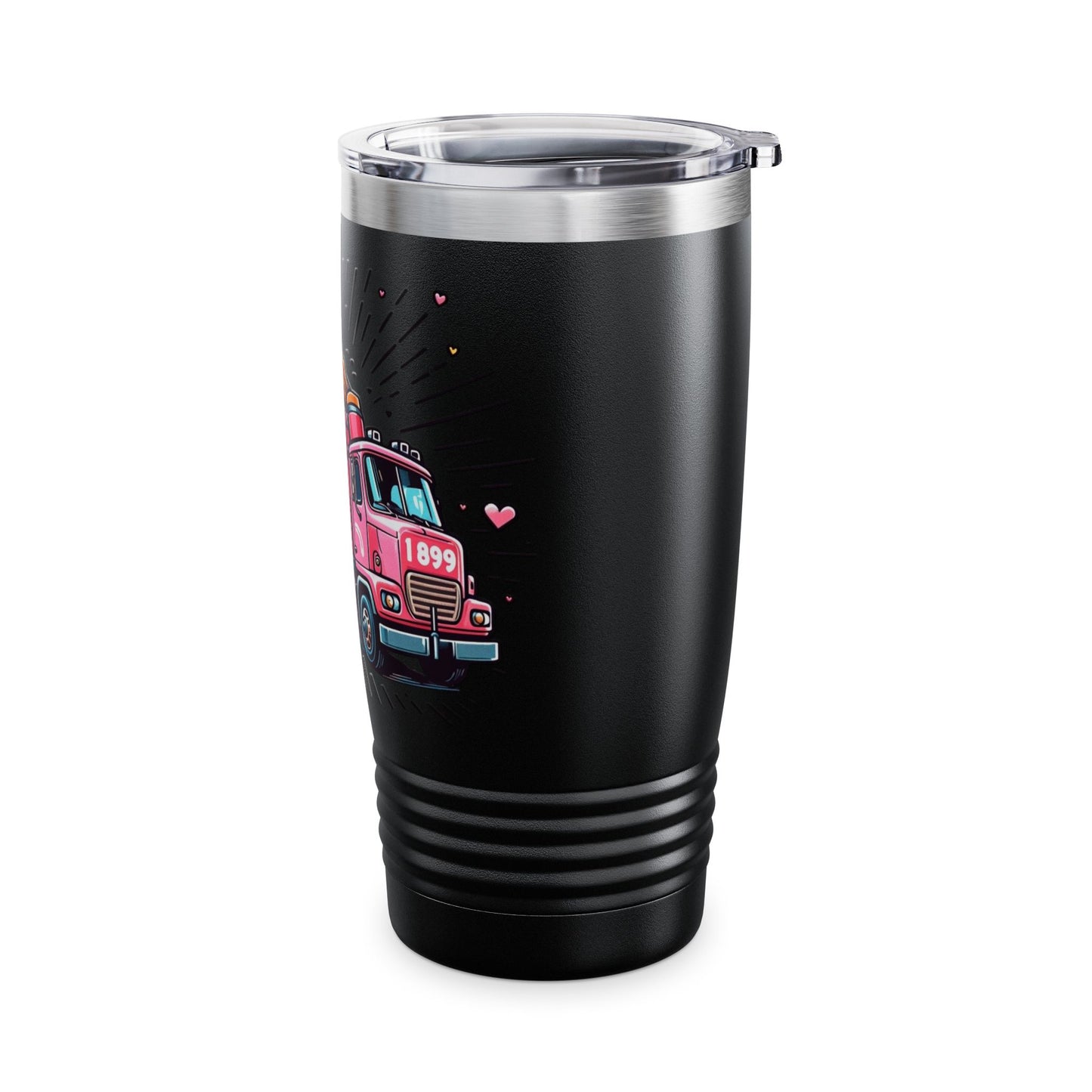 Tumbler - 20oz Ringneck Tumbler with 'I Run on Love & Caffeine' Design