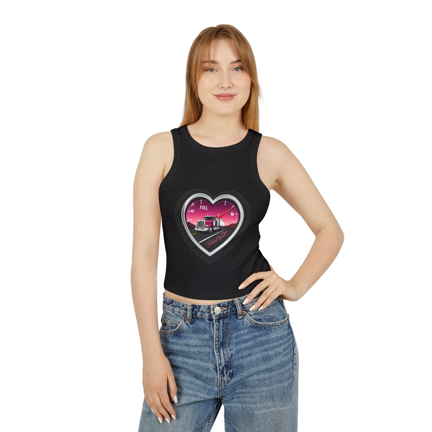 Heart-Themed Women's Racer Tank Top - Full of Love