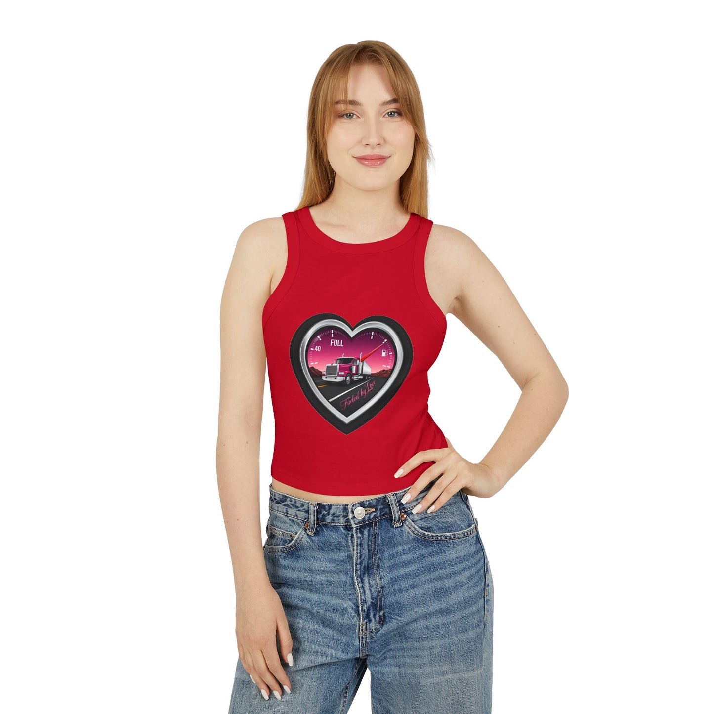 Heart-Themed Women's Racer Tank Top - Full of Love