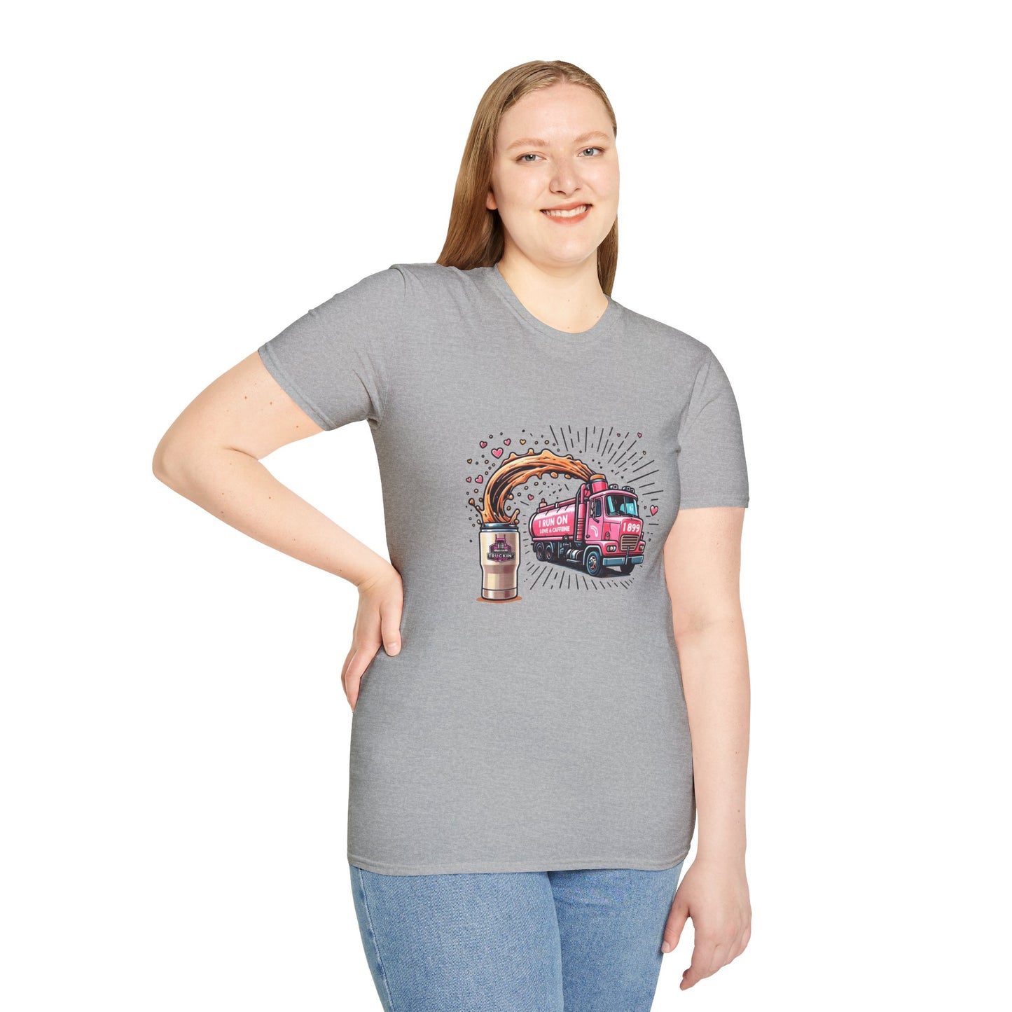 Funny Coffee Truck Unisex Softstyle T-Shirt - Perfect for Coffee Lovers