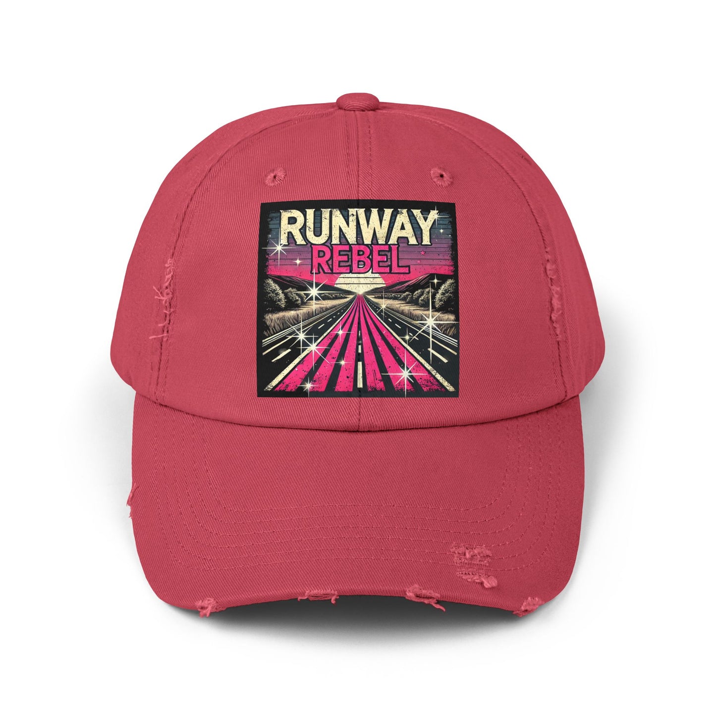 Runway Rebel Distressed Cap - Vintage Style Black Hat for Trendsetters