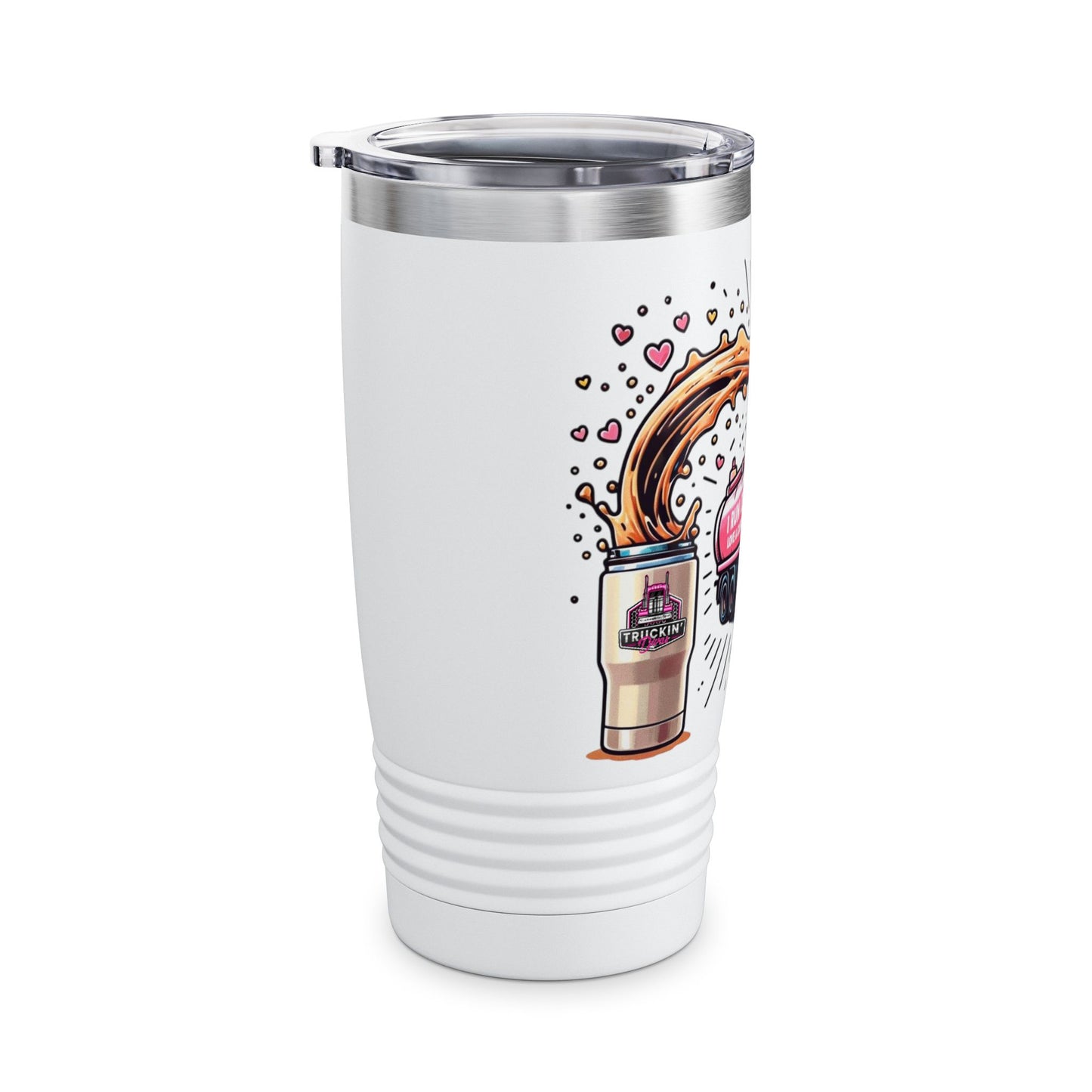 Tumbler - 20oz Ringneck Tumbler with 'I Run on Love & Caffeine' Design