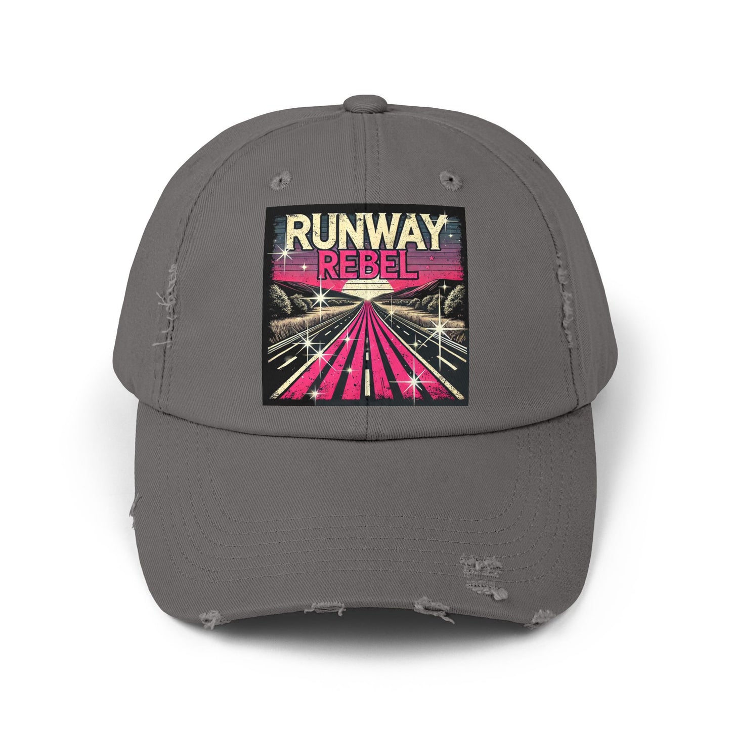 Runway Rebel Distressed Cap - Vintage Style Black Hat for Trendsetters