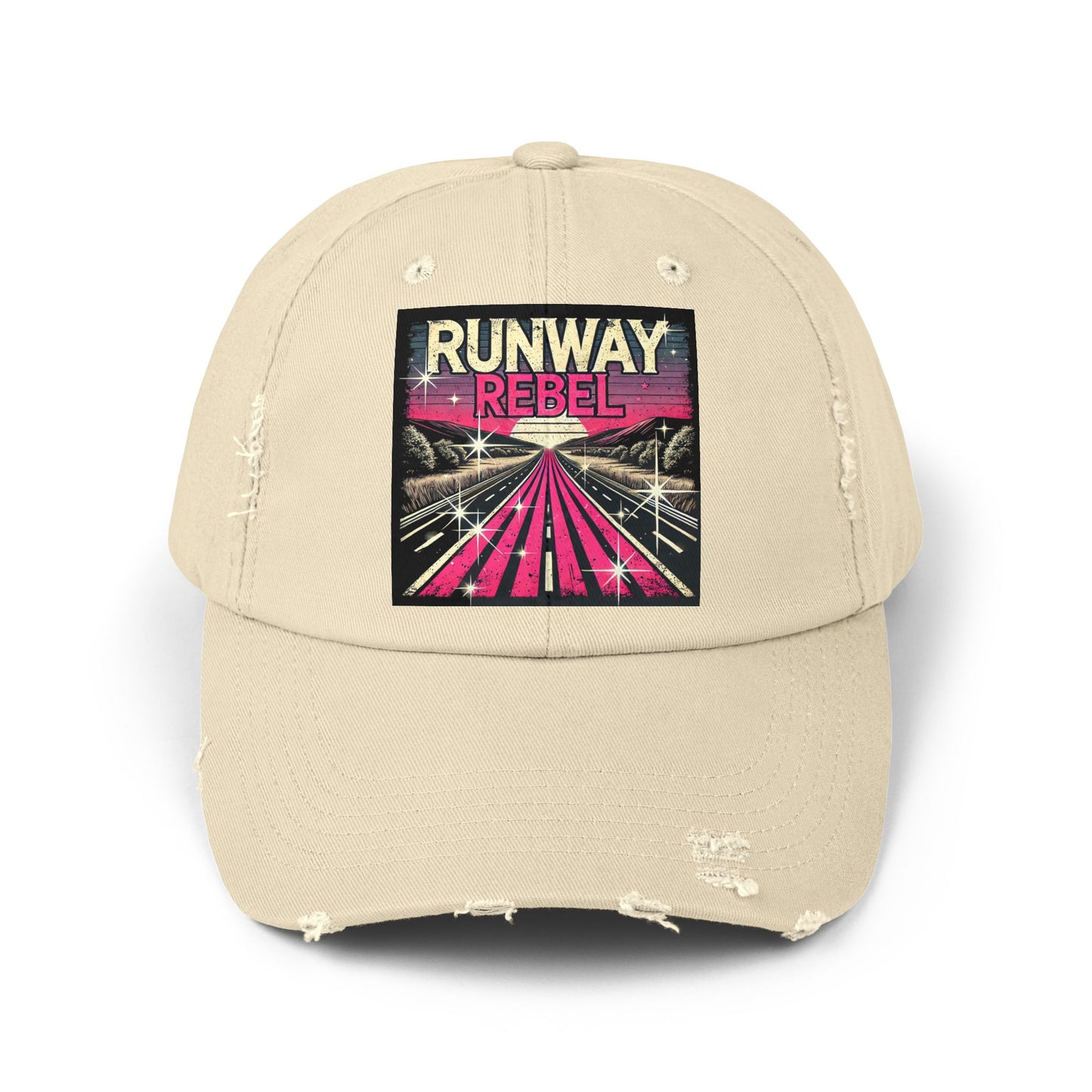 Runway Rebel Distressed Cap - Vintage Style Black Hat for Trendsetters