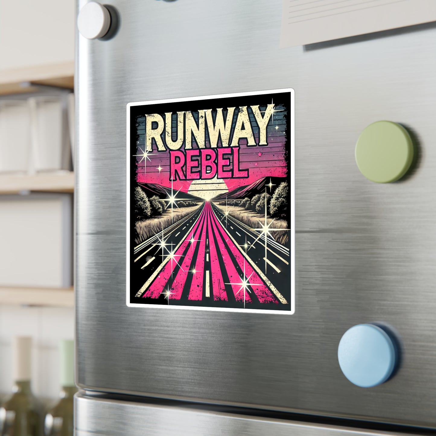 Runway Rebel Kiss-Cut Vinyl Decals - Trendy Road Trip Stickers for Creative Spirits