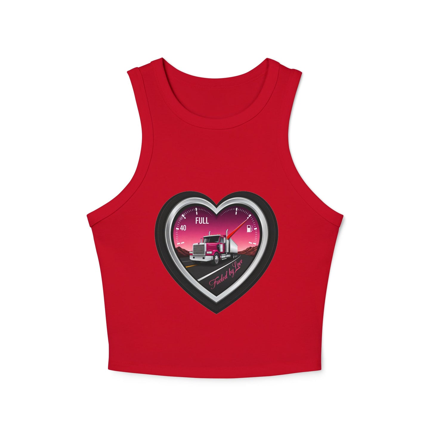 Heart-Themed Women's Racer Tank Top - Full of Love