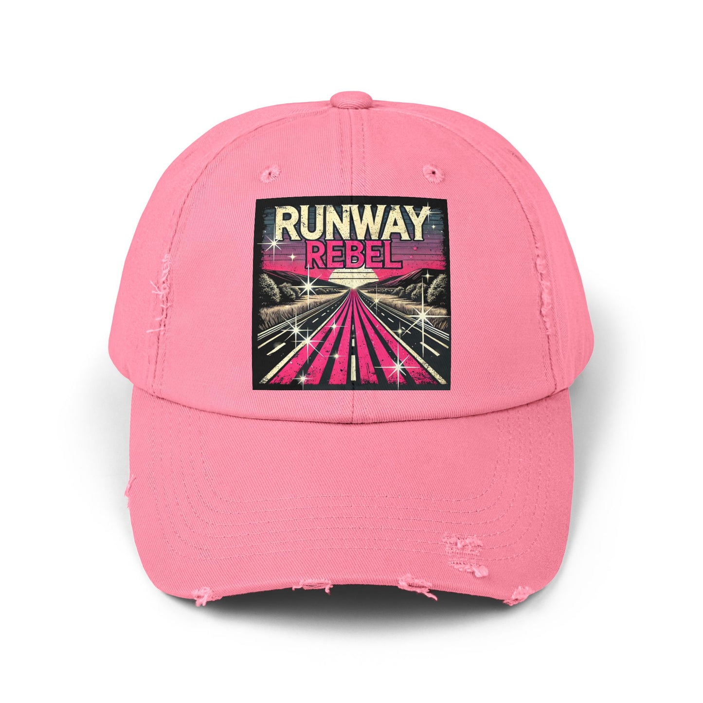 Runway Rebel Distressed Cap - Vintage Style Black Hat for Trendsetters