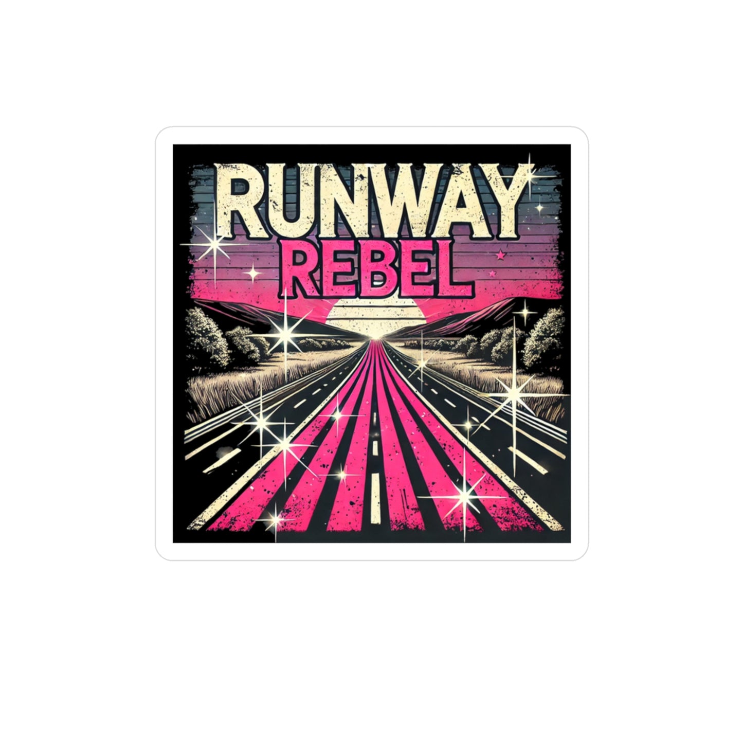 Runway Rebel Kiss-Cut Vinyl Decals - Trendy Road Trip Stickers for Creative Spirits